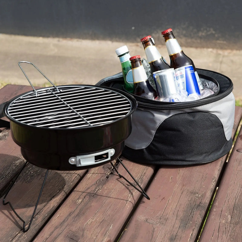 Havana Outdoors 2-IN-1 BBQ Grill Cooler Combo Set Outdoor Camping Picnic - Myzenhome