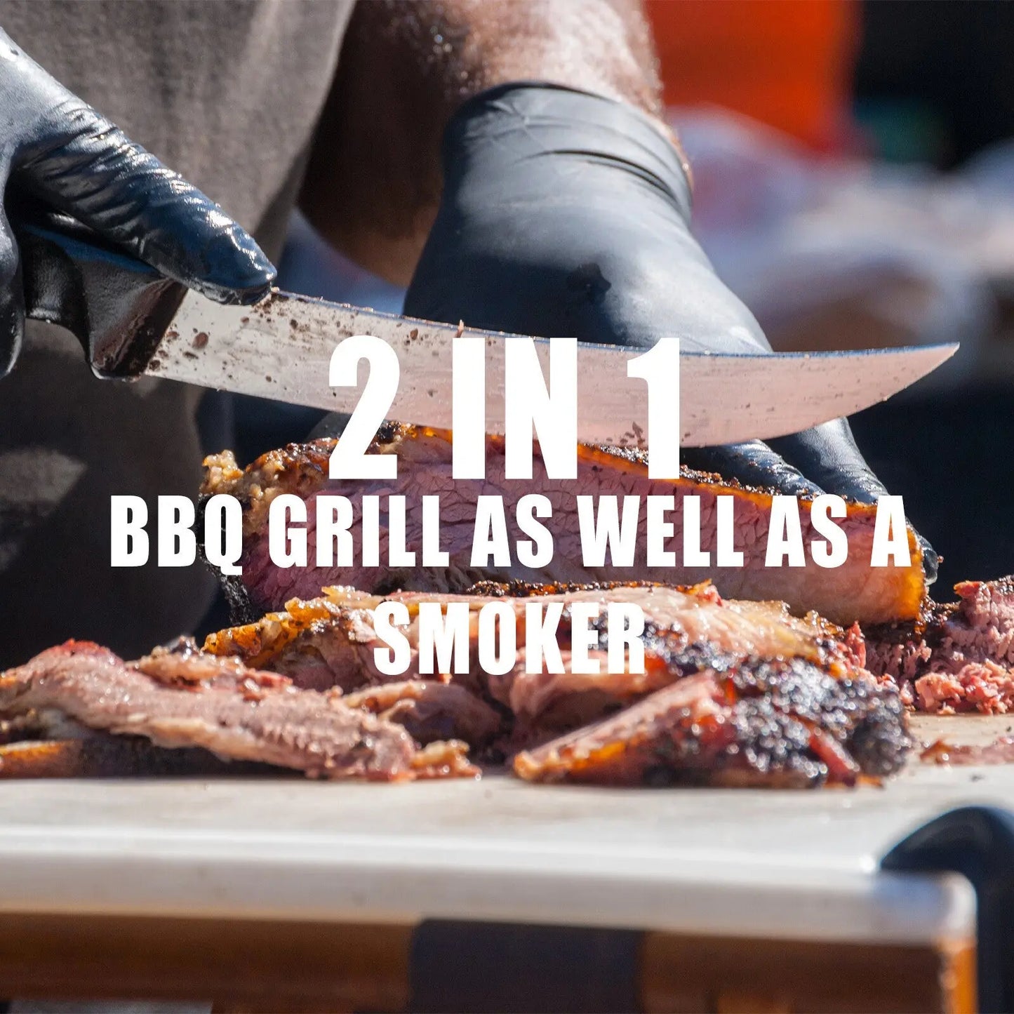 Havana Outdoors Charcoal 2-IN-1 BBQ Smoker Grill Barbecue Outdoor Cooking - Myzenhome