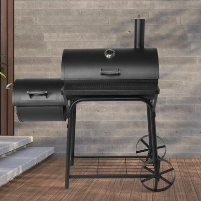 Havana Outdoors Charcoal 2-IN-1 BBQ Smoker Grill Barbecue Outdoor Cooking - Myzenhome