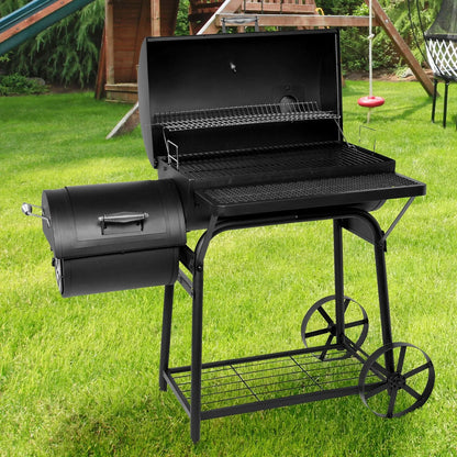 Havana Outdoors Charcoal 2-IN-1 BBQ Smoker Grill Barbecue Outdoor Cooking - Myzenhome