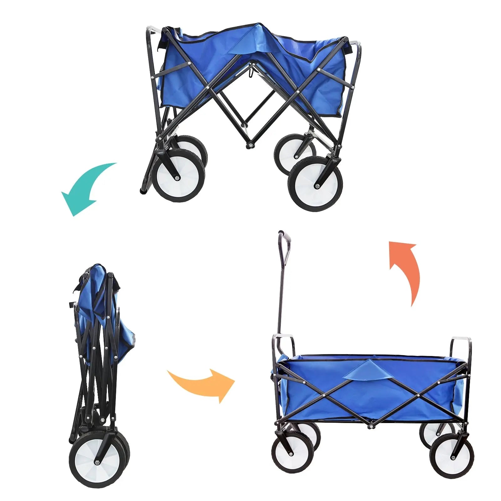 Havana Outdoors Collapsible Beach Trolley Garden Cart Foldable Picnic - Myzenhome