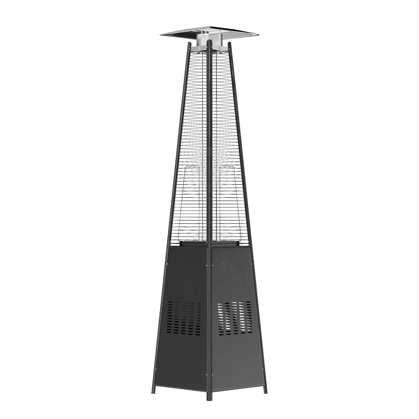 Havana Outdoors Gas Pyramid Flame Heater 13KW Steel Regulator Black - Myzenhome