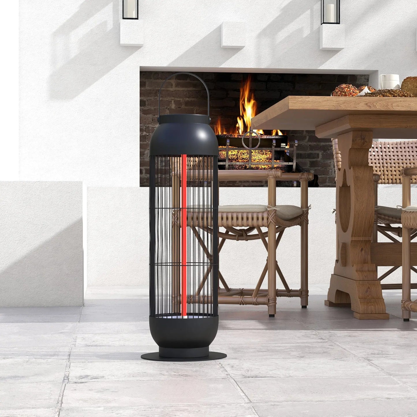 Havana Outdoors Portaheat 1000 Electric Heater Patio Stainless Steel Black - Myzenhome