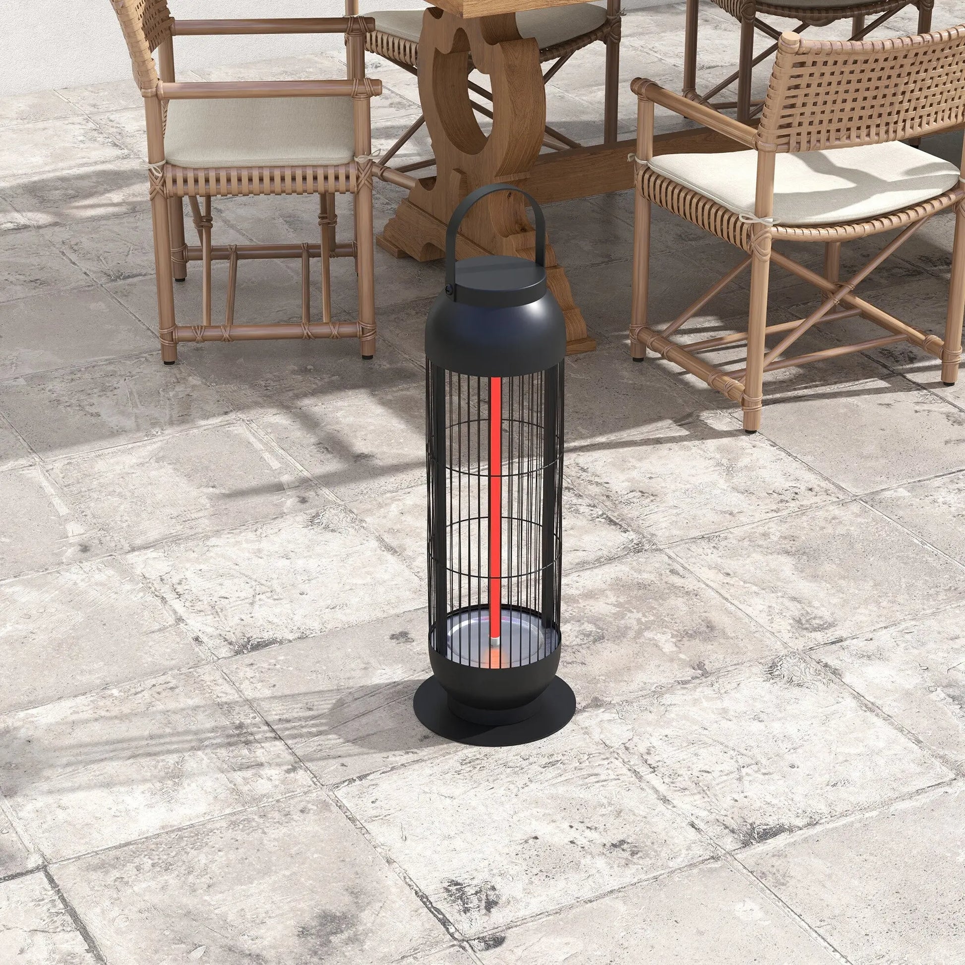 Havana Outdoors Portaheat 1000 Electric Heater Patio Stainless Steel Black - Myzenhome