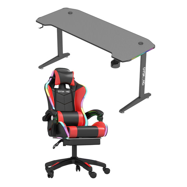 Dyskord Gaming Chair And Dyskord Adjustable Desk Gaming Package Set