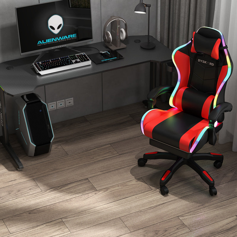 Dyskord Gaming Chair And Dyskord Adjustable Desk Gaming Package Set