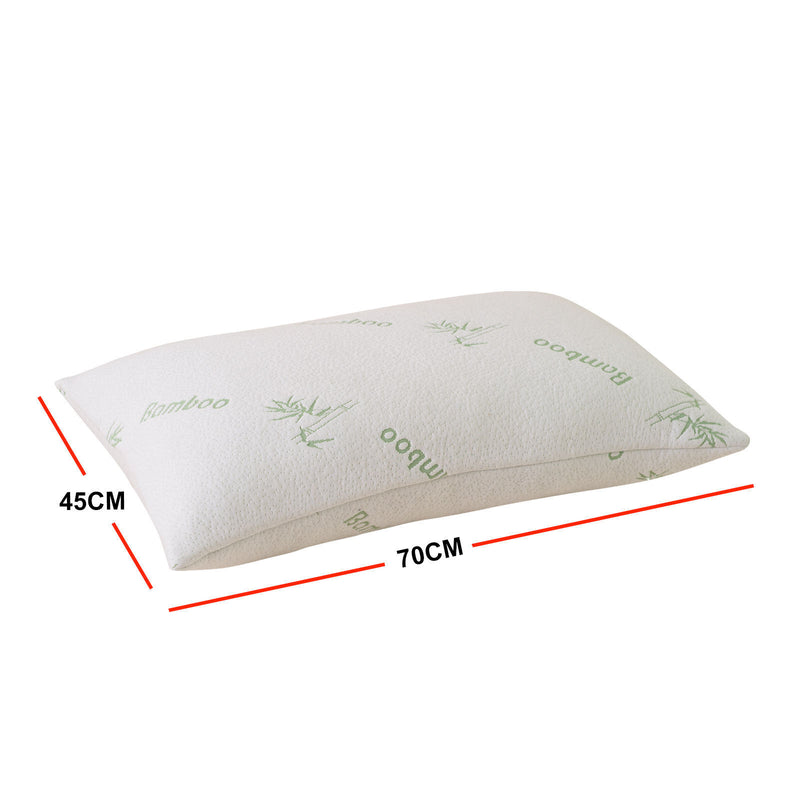 Royal Comfort Large Bamboo Blend Memory Foam Pillows 45 x 75cm - 4 x 1 Packs