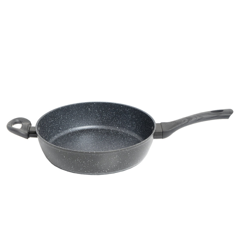 StoneChef 2 Piece Set 1 x Deep Frypan 28cm 1 x Frypan 28cm Grey Handle