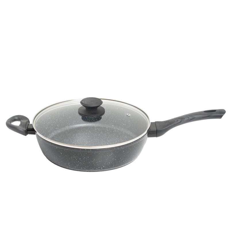 StoneChef 2 Piece Set 1 x Deep Frypan 28cm 1 x Frypan 28cm Grey Handle