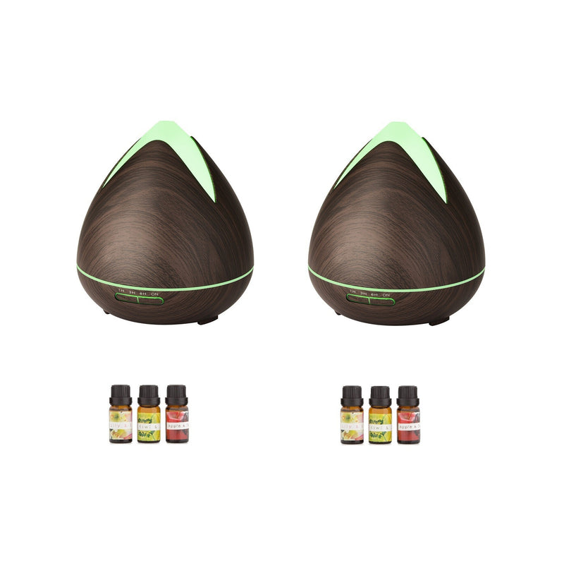 2 x PureSpa Ultrasonic Diffusers Humidifier + 6 Diffuser Oils Complete Set