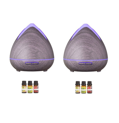 2 x PureSpa Ultrasonic Diffusers Humidifier + 6 Diffuser Oils Complete Set - Myzenhome