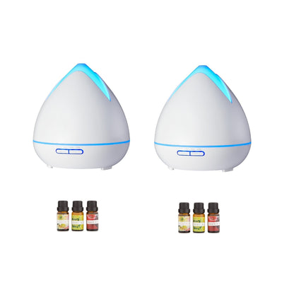 2 x PureSpa Ultrasonic Diffusers Humidifier + 6 Diffuser Oils Complete Set - Myzenhome