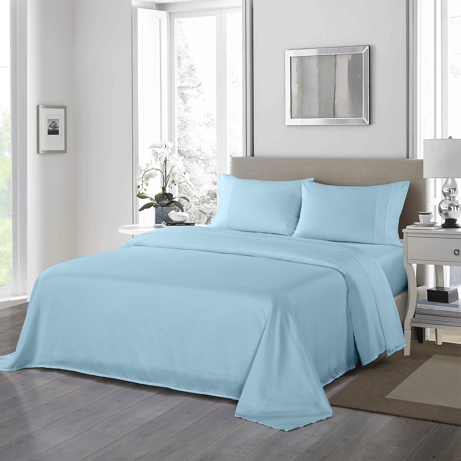 Royal Comfort Bedding Set 1 x 1200TC 4 Piece Sheet Set And 2 x Air Mesh Pillows - Myzenhome