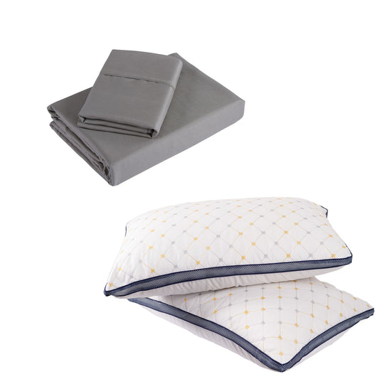 Royal Comfort Bedding Set 1 x 1200TC 4 Piece Sheet Set And 2 x Air Mesh Pillows - Myzenhome