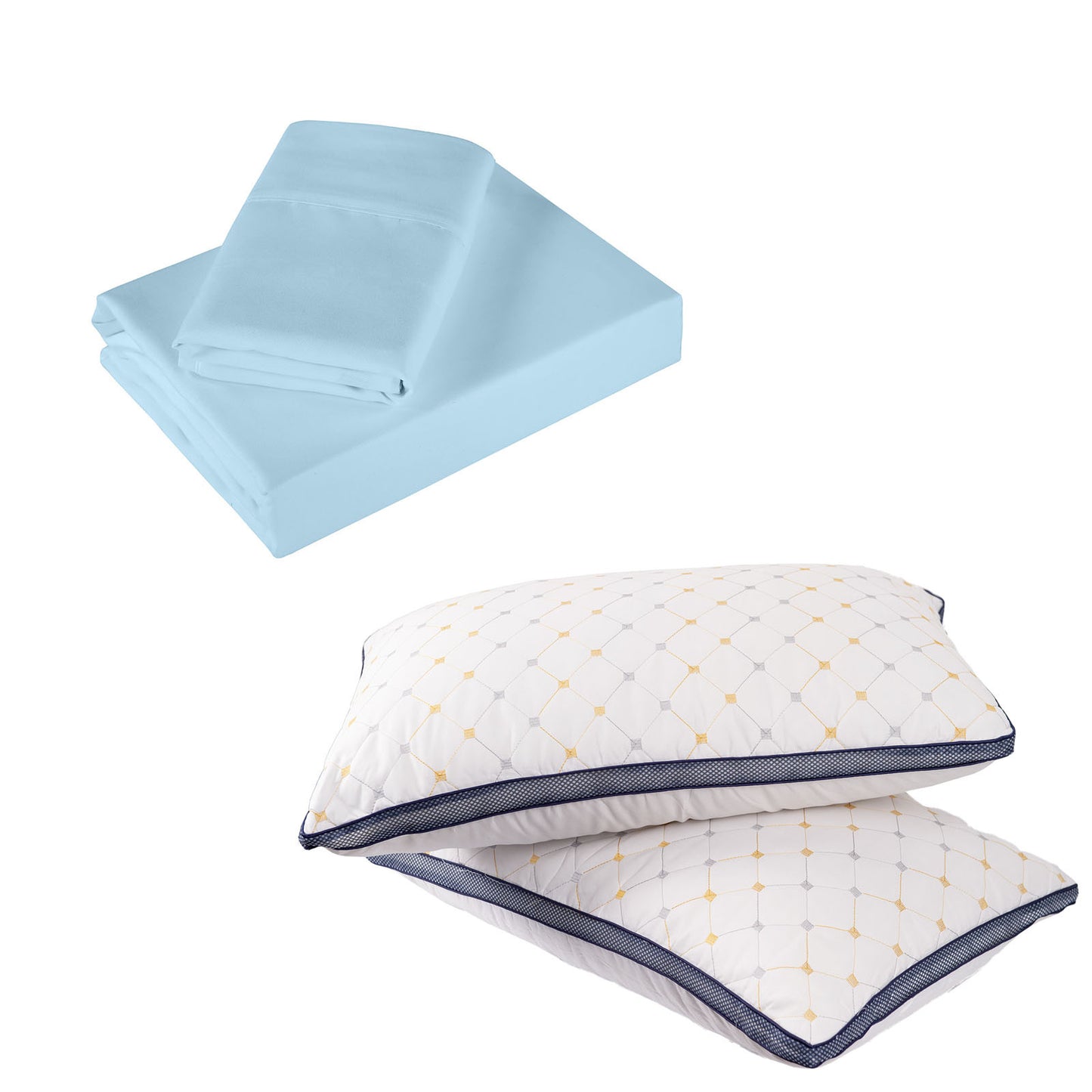 Royal Comfort Bedding Set 1 x 1200TC 4 Piece Sheet Set And 2 x Air Mesh Pillows - Myzenhome