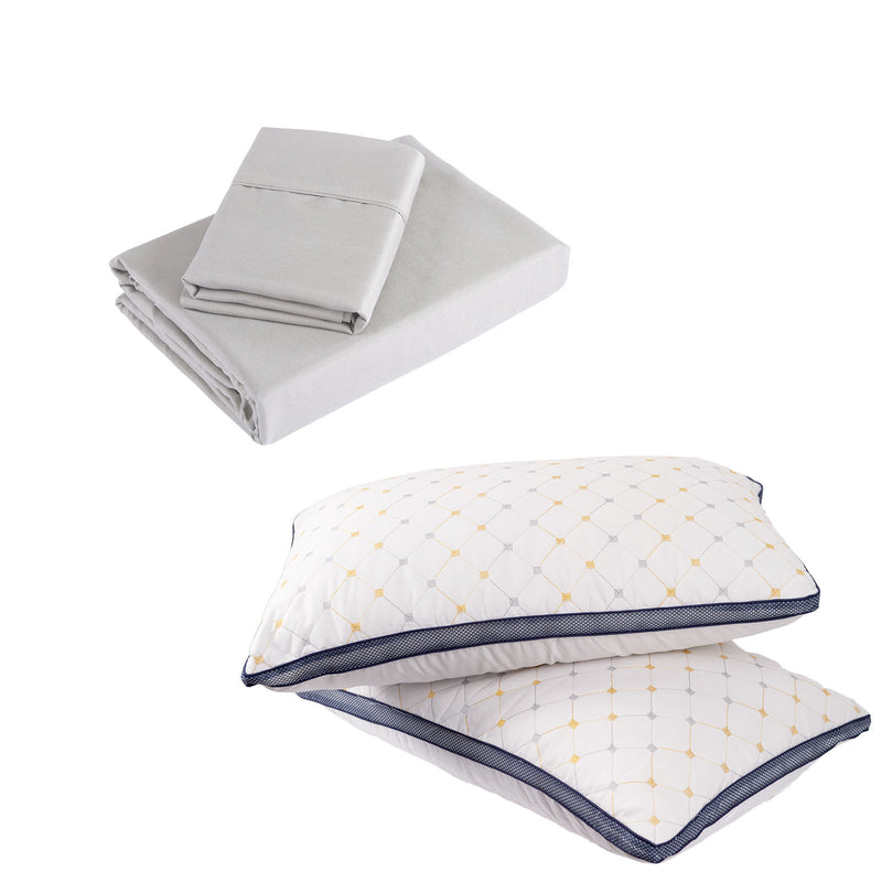 Royal Comfort Bedding Set 1 x 1200TC 4 Piece Sheet Set And 2 x Air Mesh Pillows