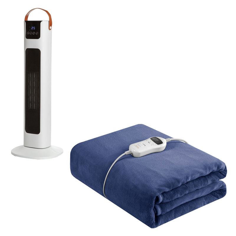 Royal Comfort Winter Warmers Set 1 x Heated Throw + 1 x Pursonic Tower Heater