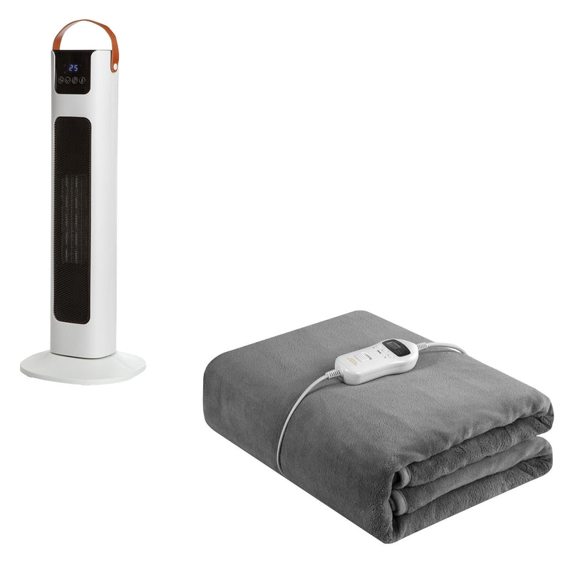 Royal Comfort Winter Warmers Set 1 x Heated Throw + 1 x Pursonic Tower Heater