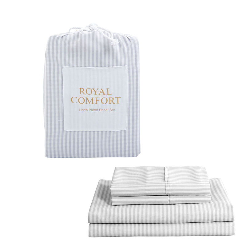 Royal Comfort Linen Bedding Set Linen Blend 4 Pce Sheet Set And Quilt Cover Set