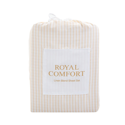 Royal Comfort Linen Bedding Set Linen Blend 4 Pce Sheet Set And Quilt Cover Set - Myzenhome