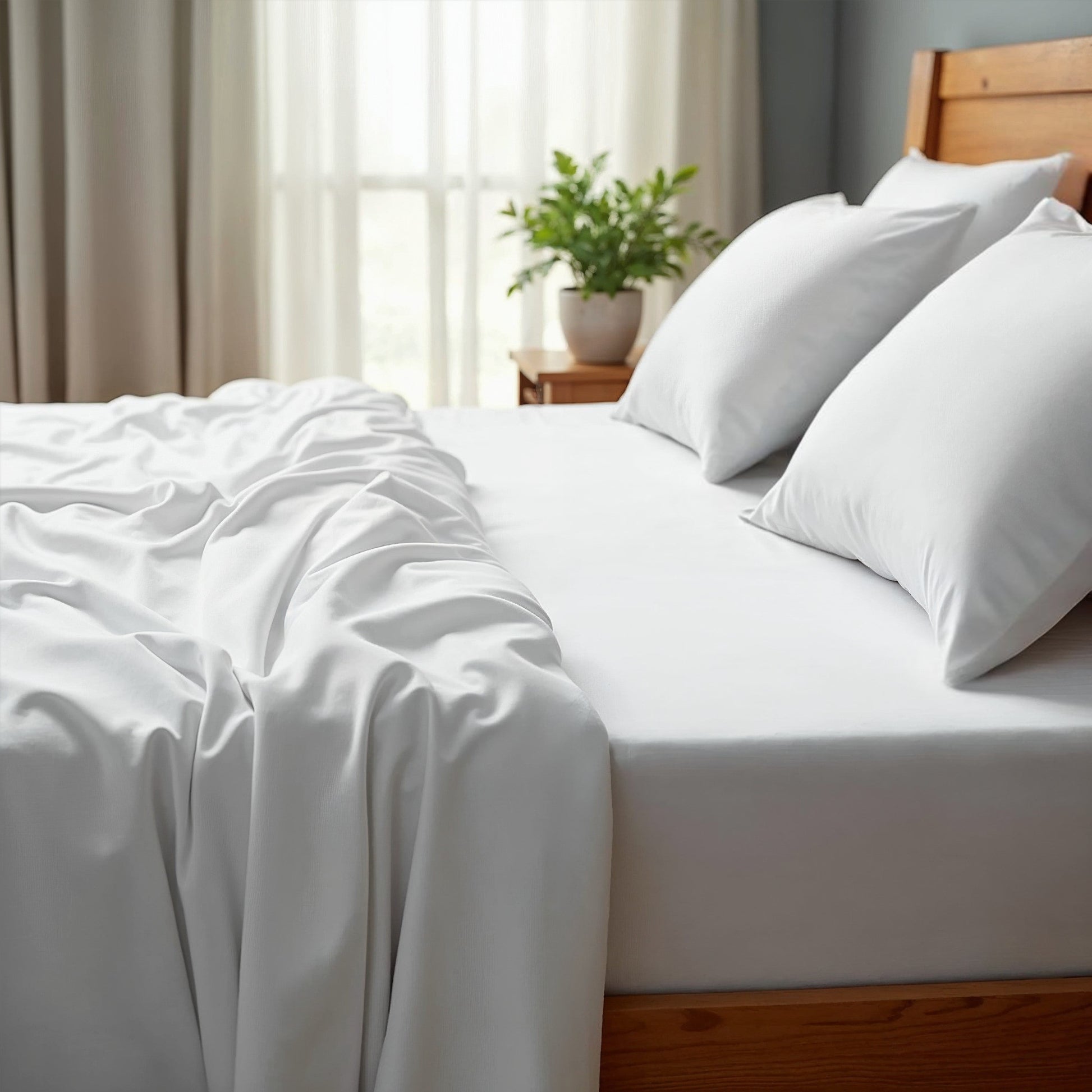 Royal Comfort 2000 Thread Count Original Bamboo Blend White Sheet Set 2 Pack - Myzenhome