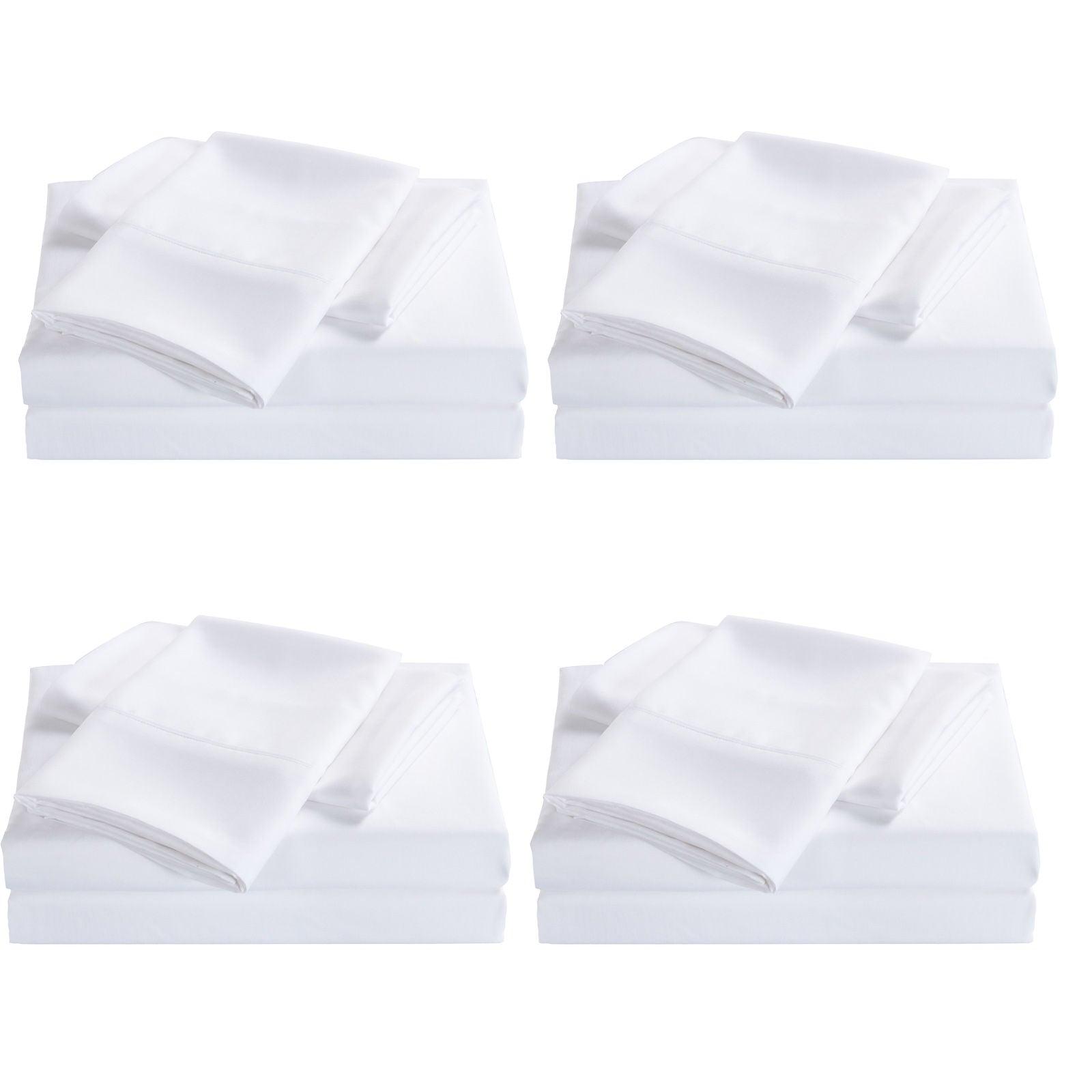 Royal Comfort 2000 Thread Count Original Bamboo Blend White Sheet Set 4 Pack - Myzenhome