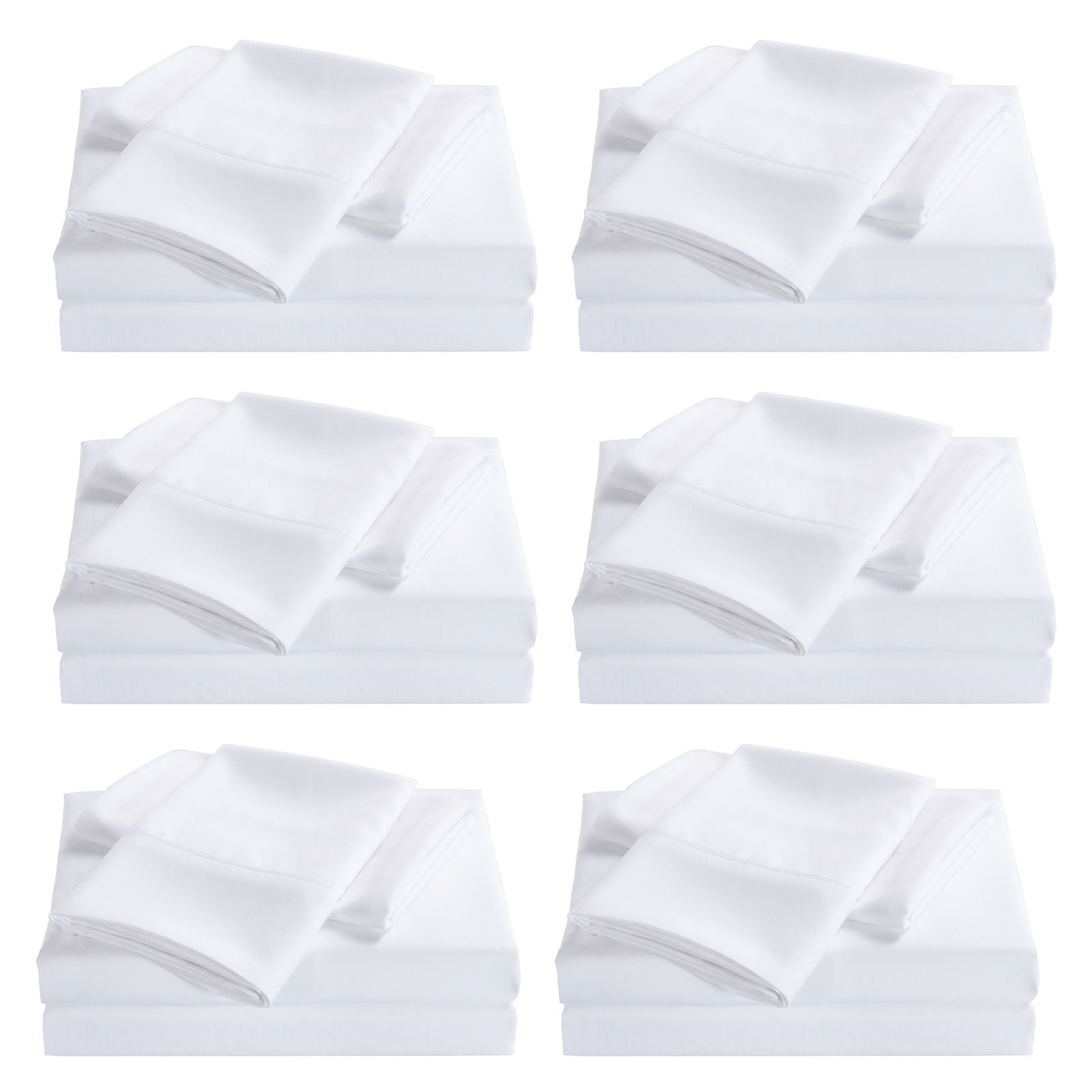 Royal Comfort 2000 Thread Count Original Bamboo Blend White Sheet Set 6 Pack - Myzenhome