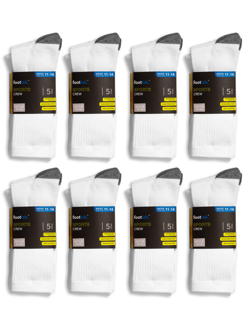 Mens 40 Pack Socks Sports Crew