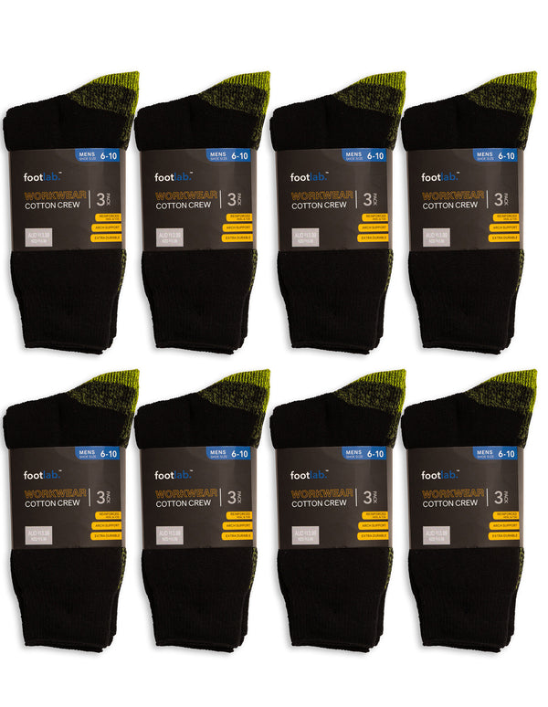 Mens 24 Pack Socks Workwear Crew, Cotton