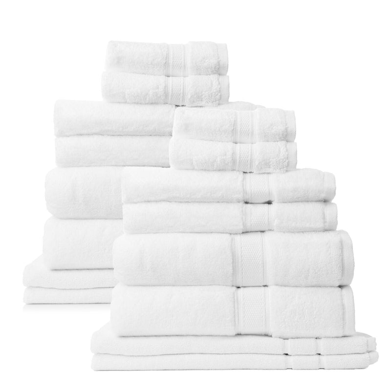 Royal Comfort Towel Set 16 Piece 100% Cotton Zero Twist Luxury Plush