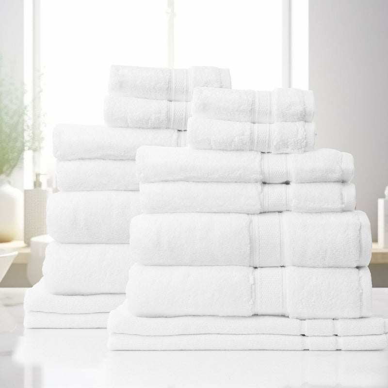 Royal Comfort Towel Set 16 Piece 100% Cotton Zero Twist Luxury Plush