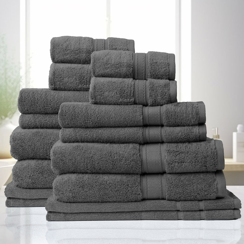 Royal Comfort Towel Set 16 Piece 100% Cotton Zero Twist Luxury Plush