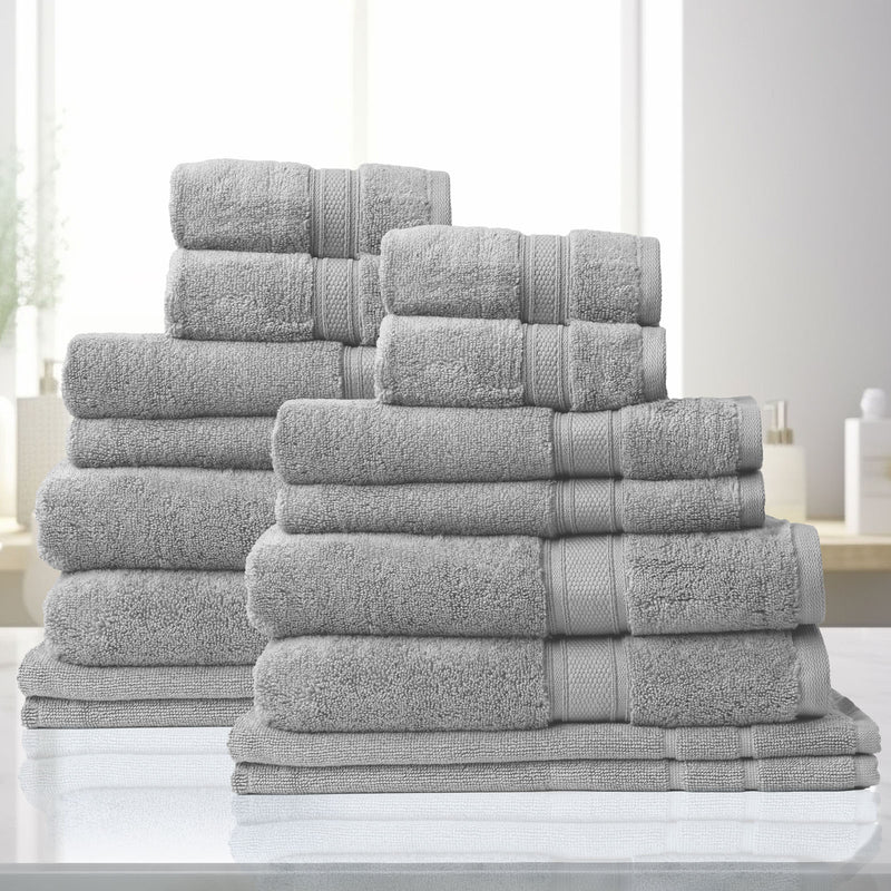 Royal Comfort Towel Set 16 Piece 100% Cotton Zero Twist Luxury Plush