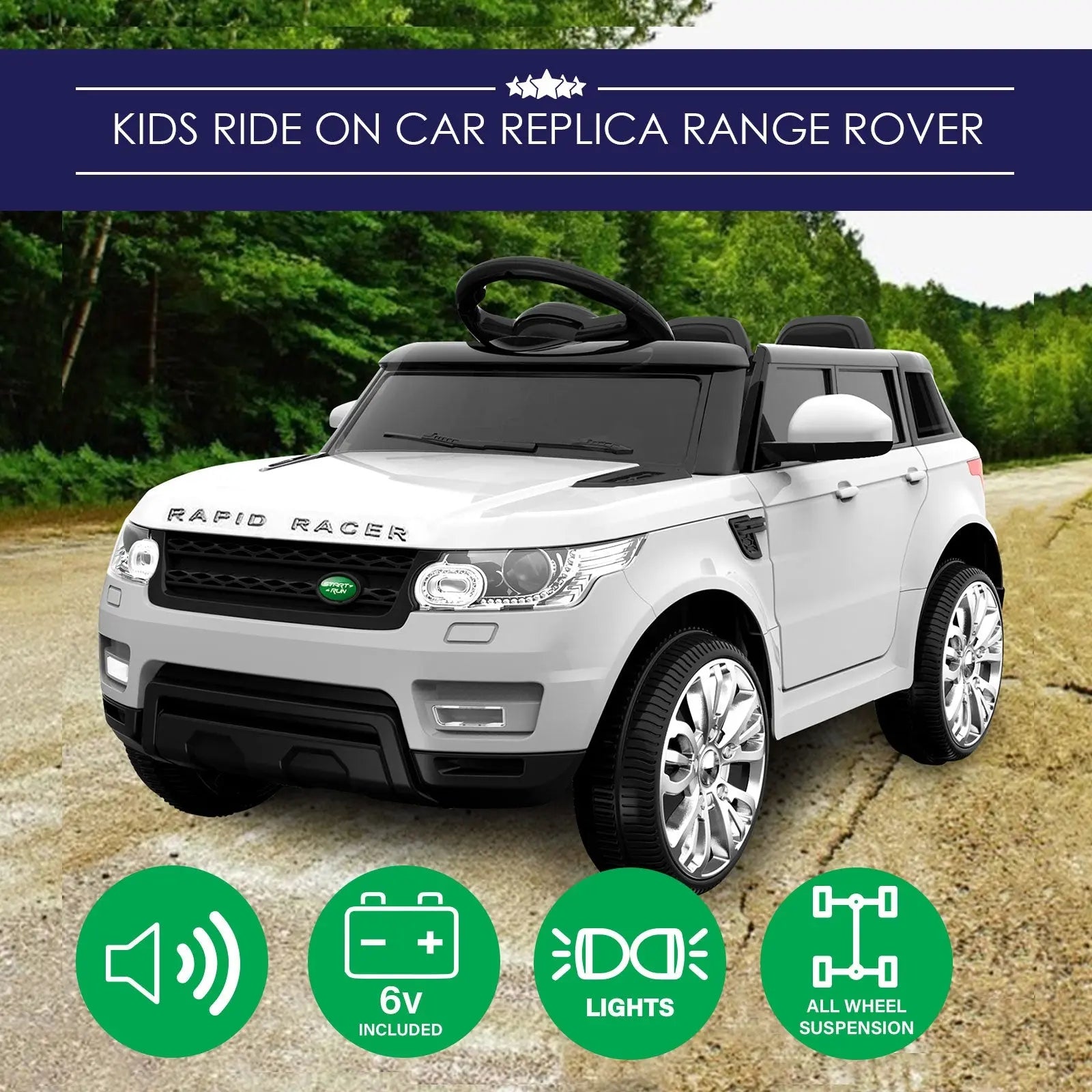 Kids Ride-On Car Range Rover Inspired w/ Remote MP3 And Electric Battery - Myzenhome