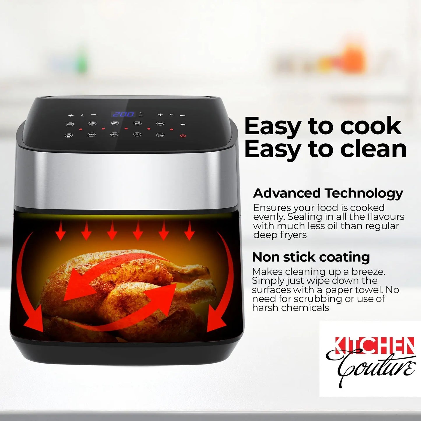 Kitchen Couture 11.5 Litre Air Fryer Multifunctional LCD Digital Display - Myzenhome