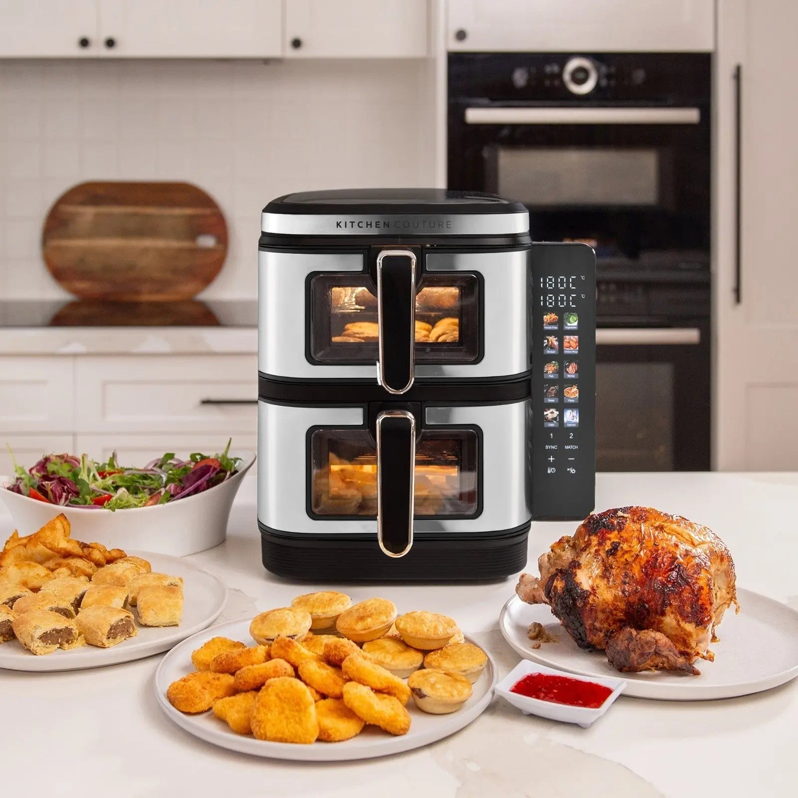 Kitchen Couture 11L Clear View Vertex Dual Draw Air Fryer Myzenhome