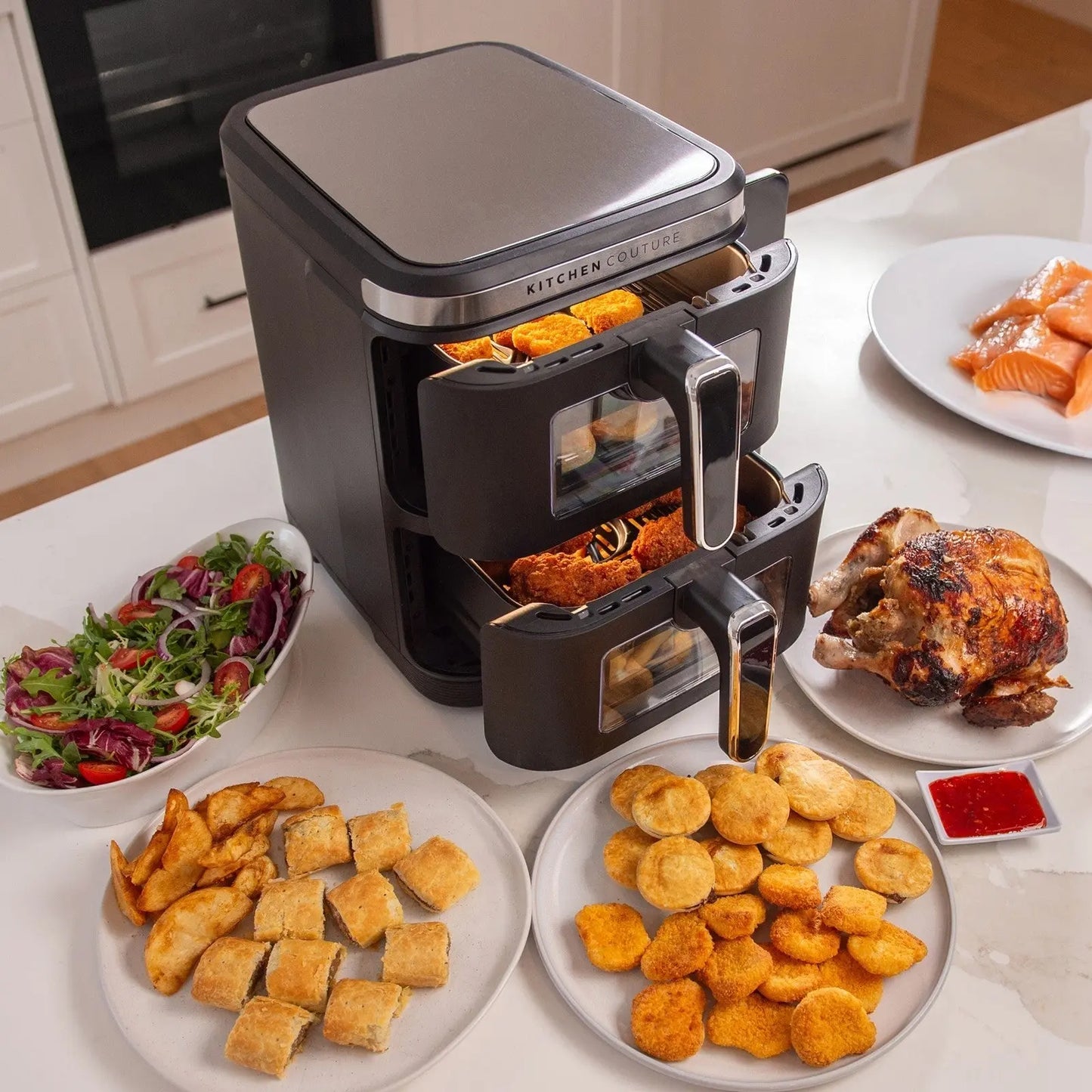 Kitchen Couture 11L Clear View Vertex Dual Draw Air Fryer Myzenhome