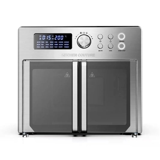 Kitchen Couture 25 Litre Air Fryer Oven French Door Stainless Steel 22 Presets - Myzenhome