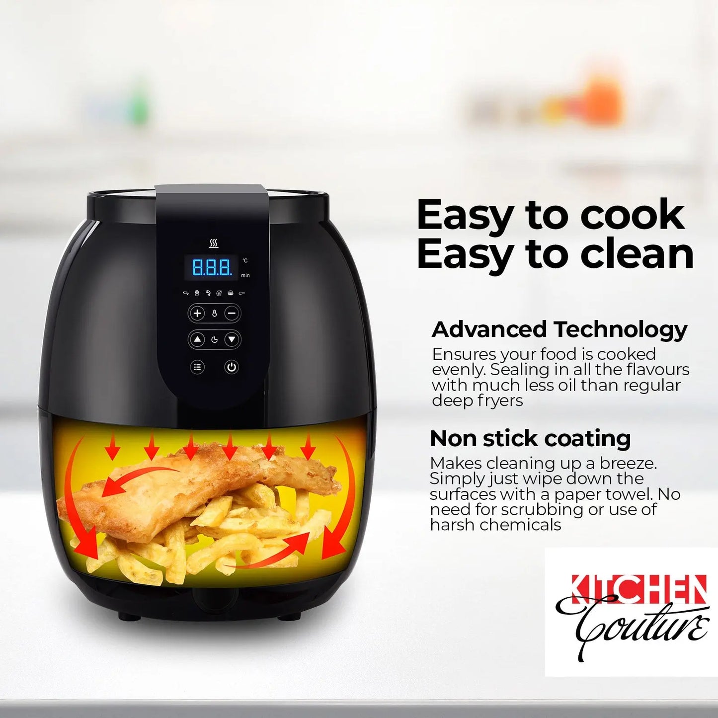 Kitchen Couture 3.5 Litre Digital Display Air Fryer Oil Free Cooking - Myzenhome