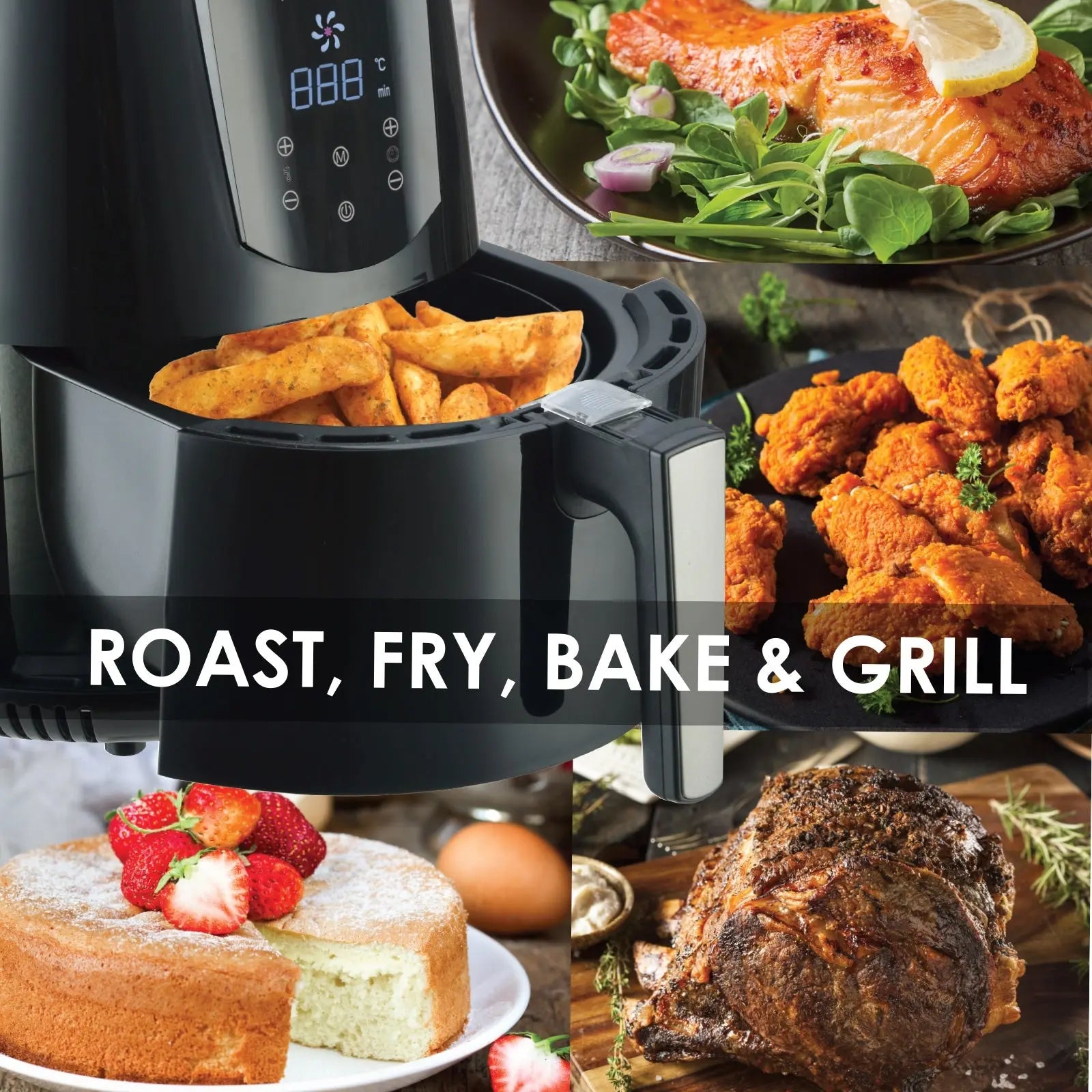 Kitchen Couture 4.2 Litre Air Fryer Digital Display 1400W Healthy Cooker - Myzenhome