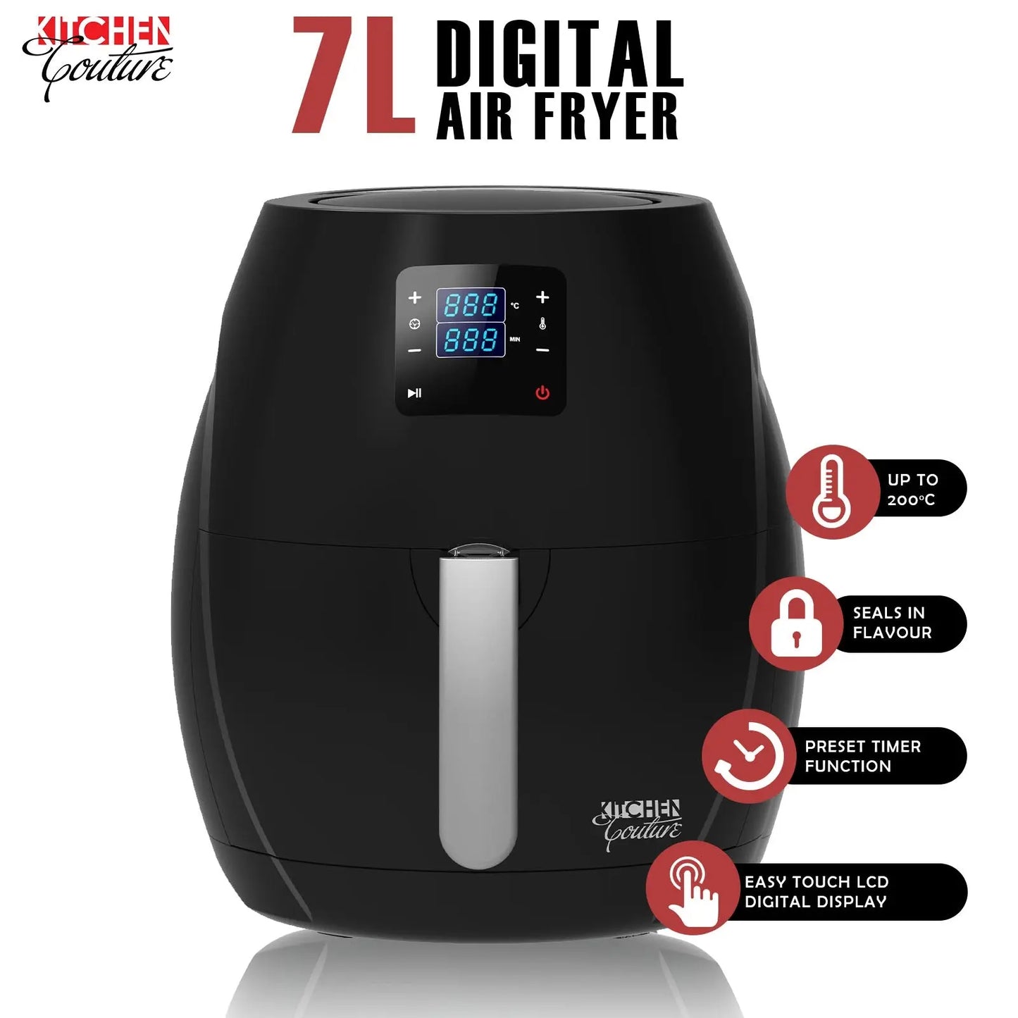 Kitchen Couture 7L Air Fryer Digital Low Fat Oil Free Rapid Healthy Deep Cooker - Myzenhome