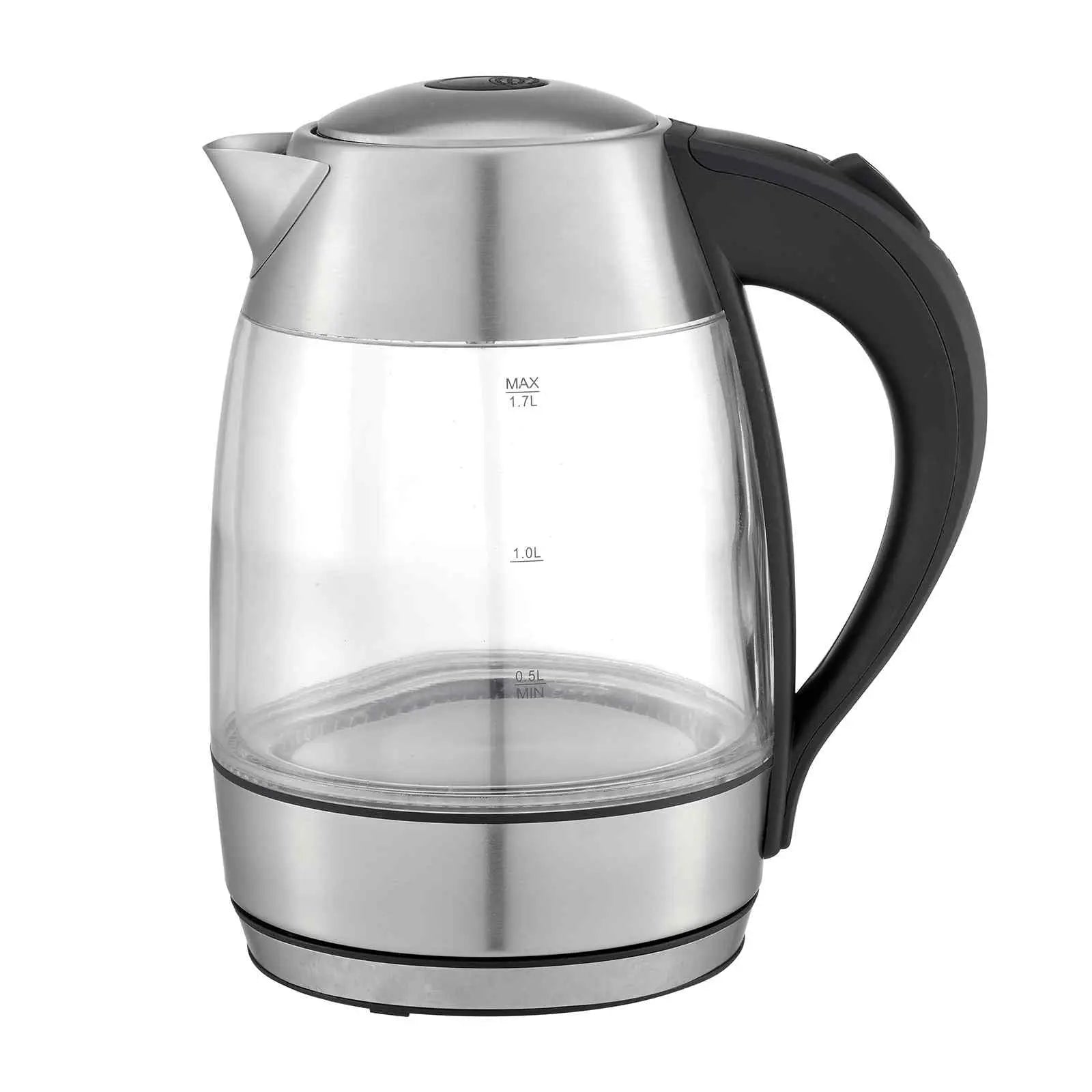 Kitchen Couture Cool Touch Slimline Stainless Steel Blue LED Glass Kettle 1.7L - Myzenhome