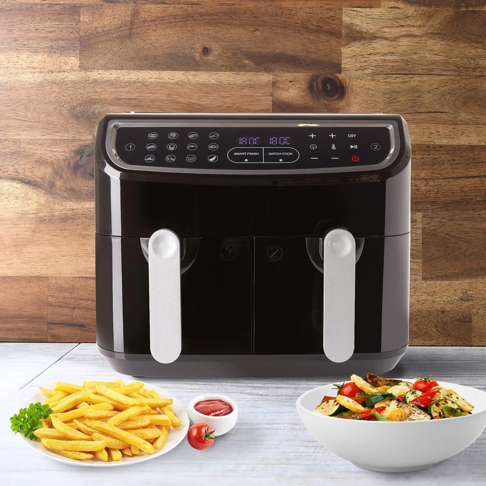 Kitchen Couture DUO 2-Basket 12-in-1 Digital Air Fryer LED Display - Myzenhome