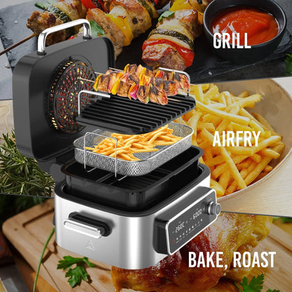 Kitchen Couture Top Loading Air Grill Family XL Air Fryer Stainless Steel - Myzenhome