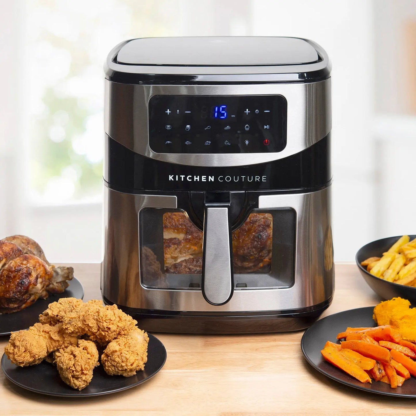 Kitchen couture 12 litre clear view digital air fryer capacity silver Kitchen Couture