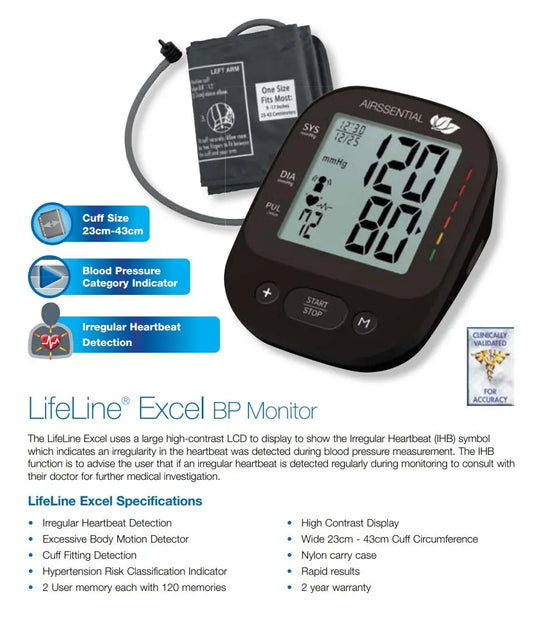 Lifeline Excel Blood Pressure Monitor - Myzenhome