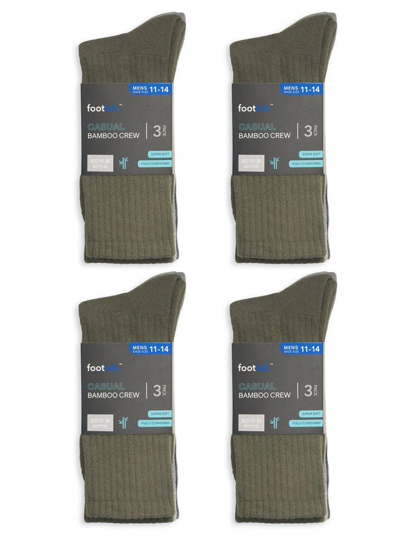 Mens 12 Pack Socks Casual Bamboo Crew - Myzenhome