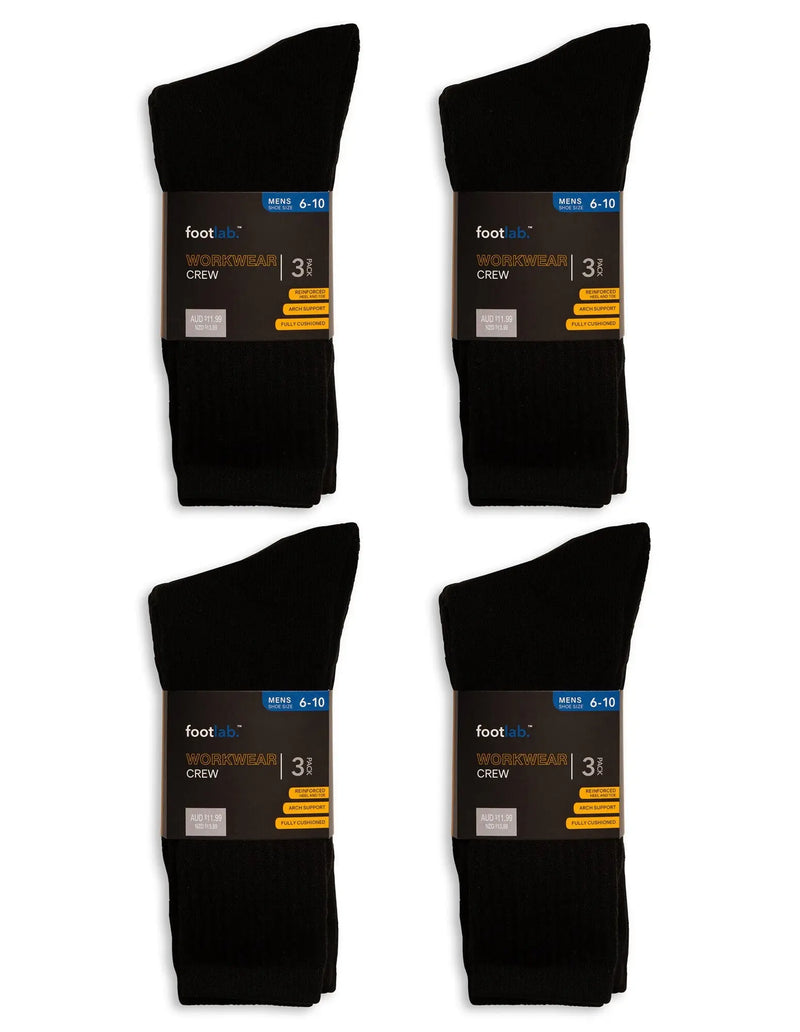 Mens 12 Pack Socks Workwear Crew, Acrylic - Myzenhome