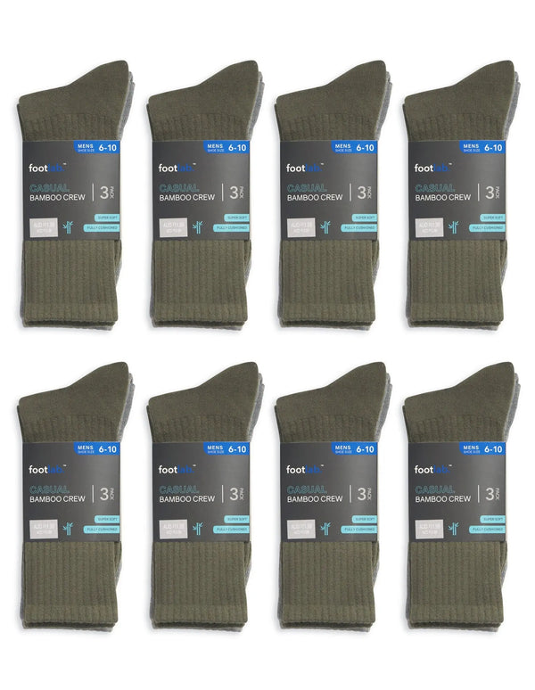 Mens 24 Pack Socks Casual Bamboo Crew - Myzenhome