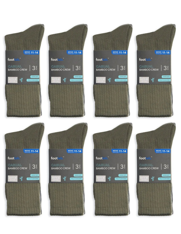 Mens 24 Pack Socks Casual Bamboo Crew - Myzenhome